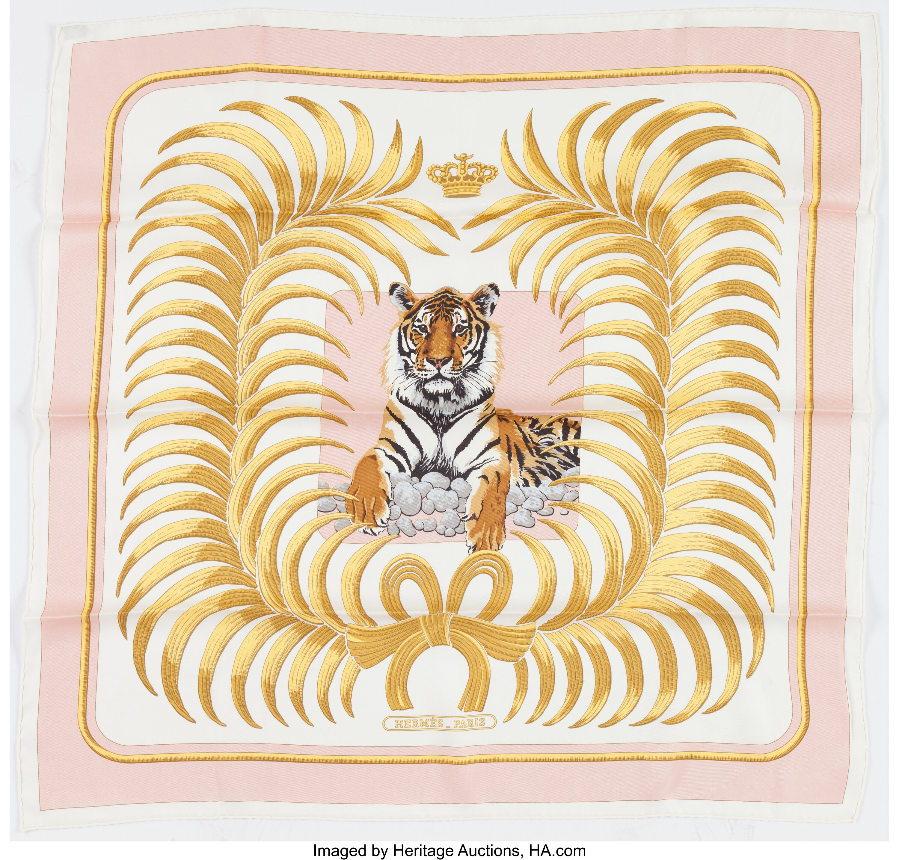 HERMES Silk Tiger Royal Scarf 70 220844