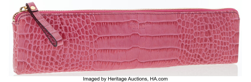 Kate Spade Pink Crocodile Embossed Leather Clutch . ... Luxury | Lot #17041  | Heritage Auctions