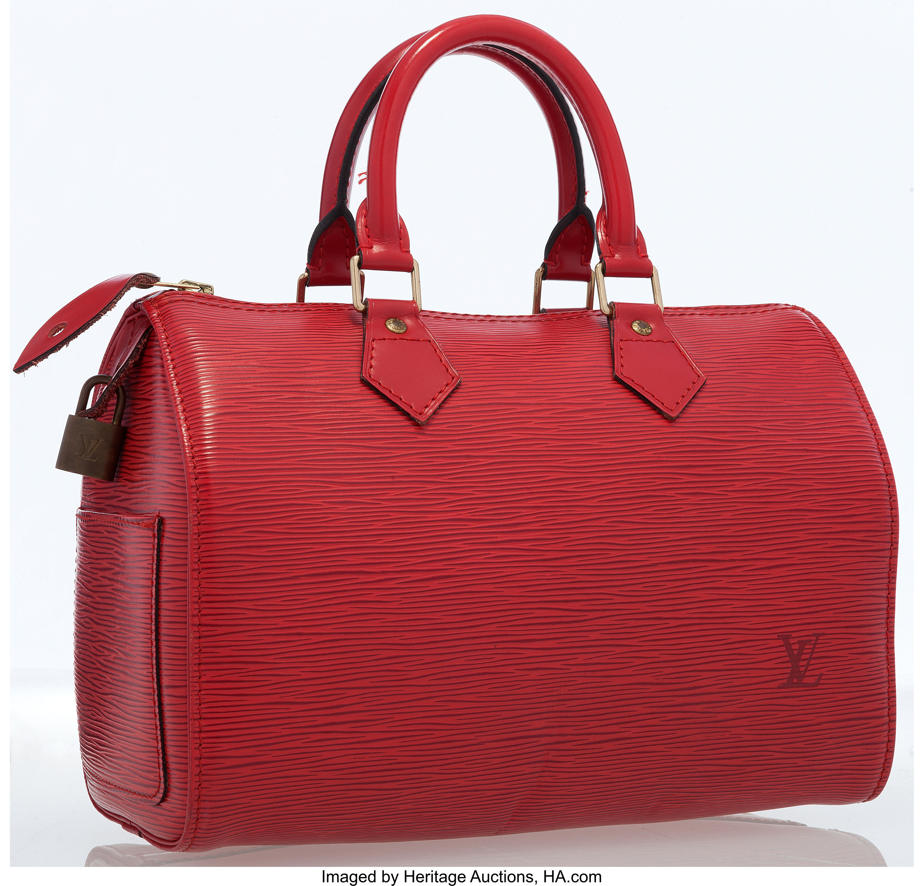 Sold at Auction: Louis Vuitton Vintage Red Epi Leather Speedy 25