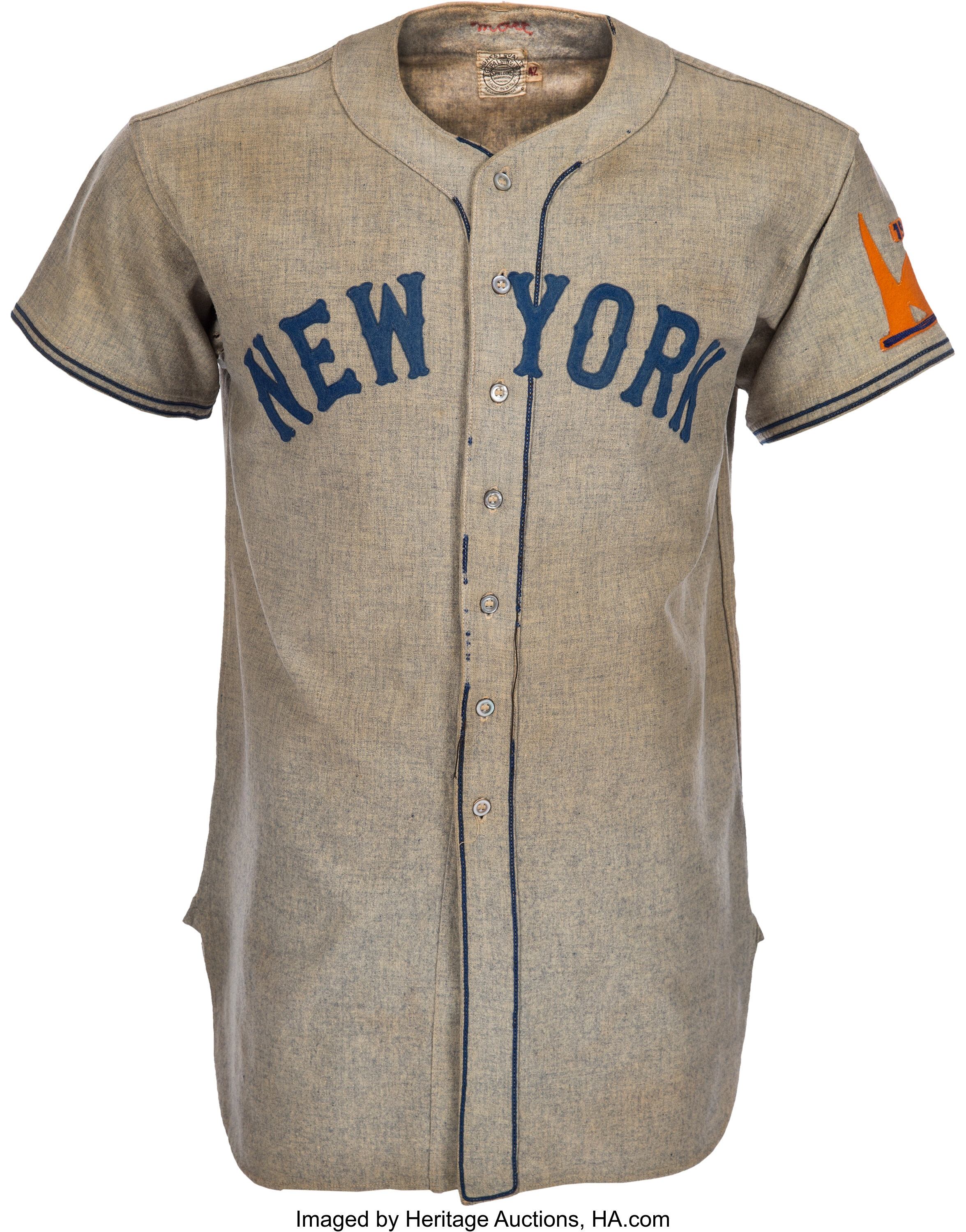 Sold at Auction: Carl Hubbell Signed, Vintage NY Giants Jersey