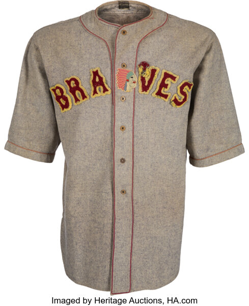 1929 Boston Braves Game Worn Jersey with Rare Indian Head Patch