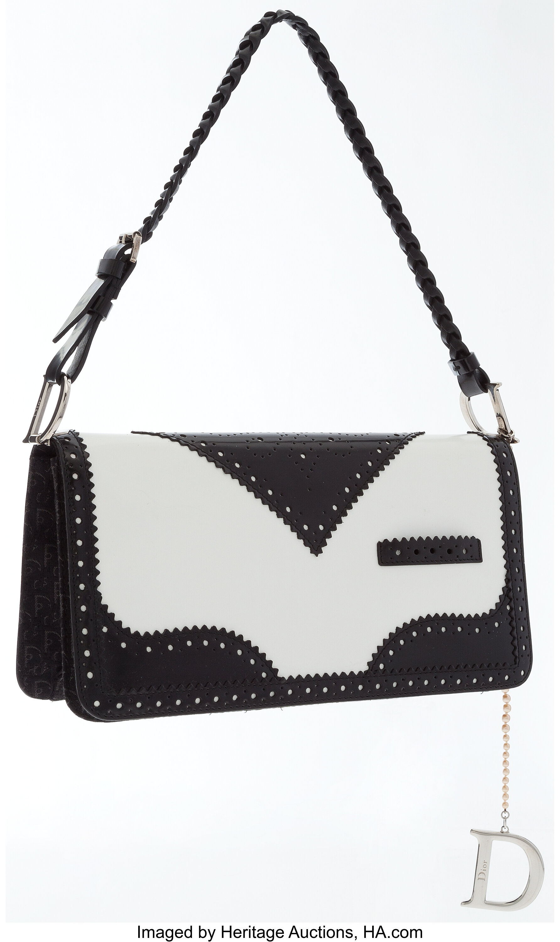 Christian Dior Black White Leather D Trick Bag. Luxury Lot 19044 Heritage Auctions