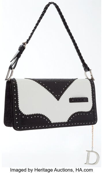 Christian dior black and best sale white bag