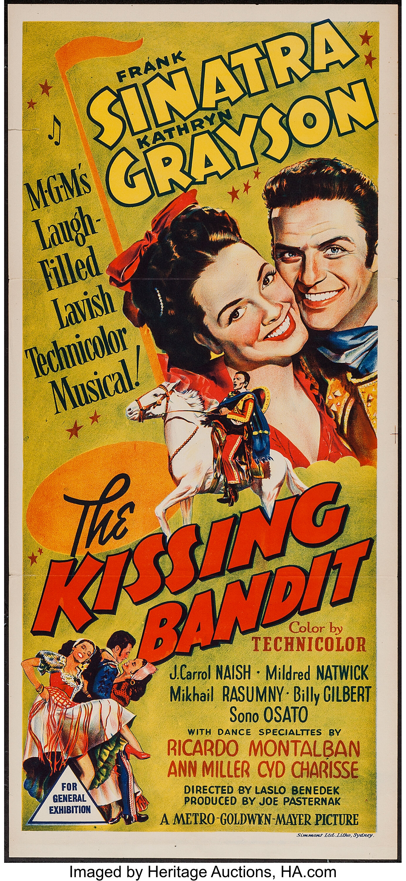 The Kissing Bandit (MGM, 1948). Australian Daybill (13.5
