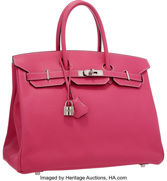 Hermes Birkin Bag, Rose Tyrien Pink, 35cm, Epsom with palladium