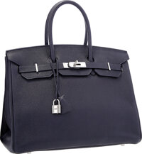 Blue Thalassa Epsom Constance Elan 25cm with Palladium Hardware