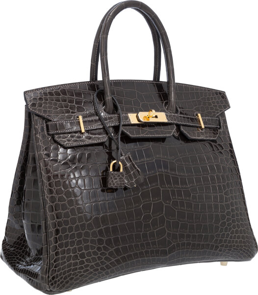 Hermes Crocodile Bag Graphite Grey