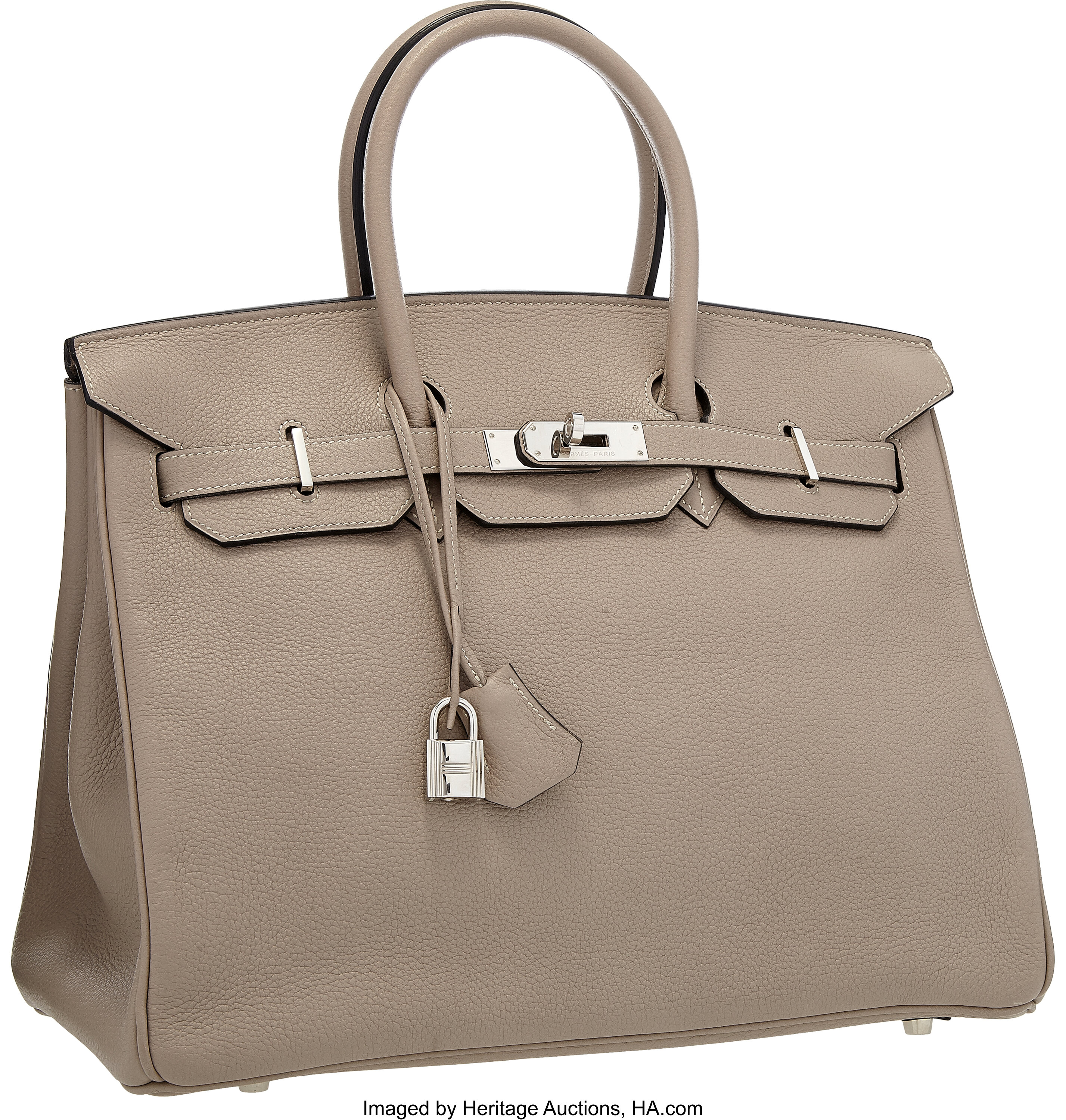 Sold at Auction: Hermes 35cm Tri-Color Togo Leather Birkin Bag W/Clochette,  Lock/Keys, & Dust Bag