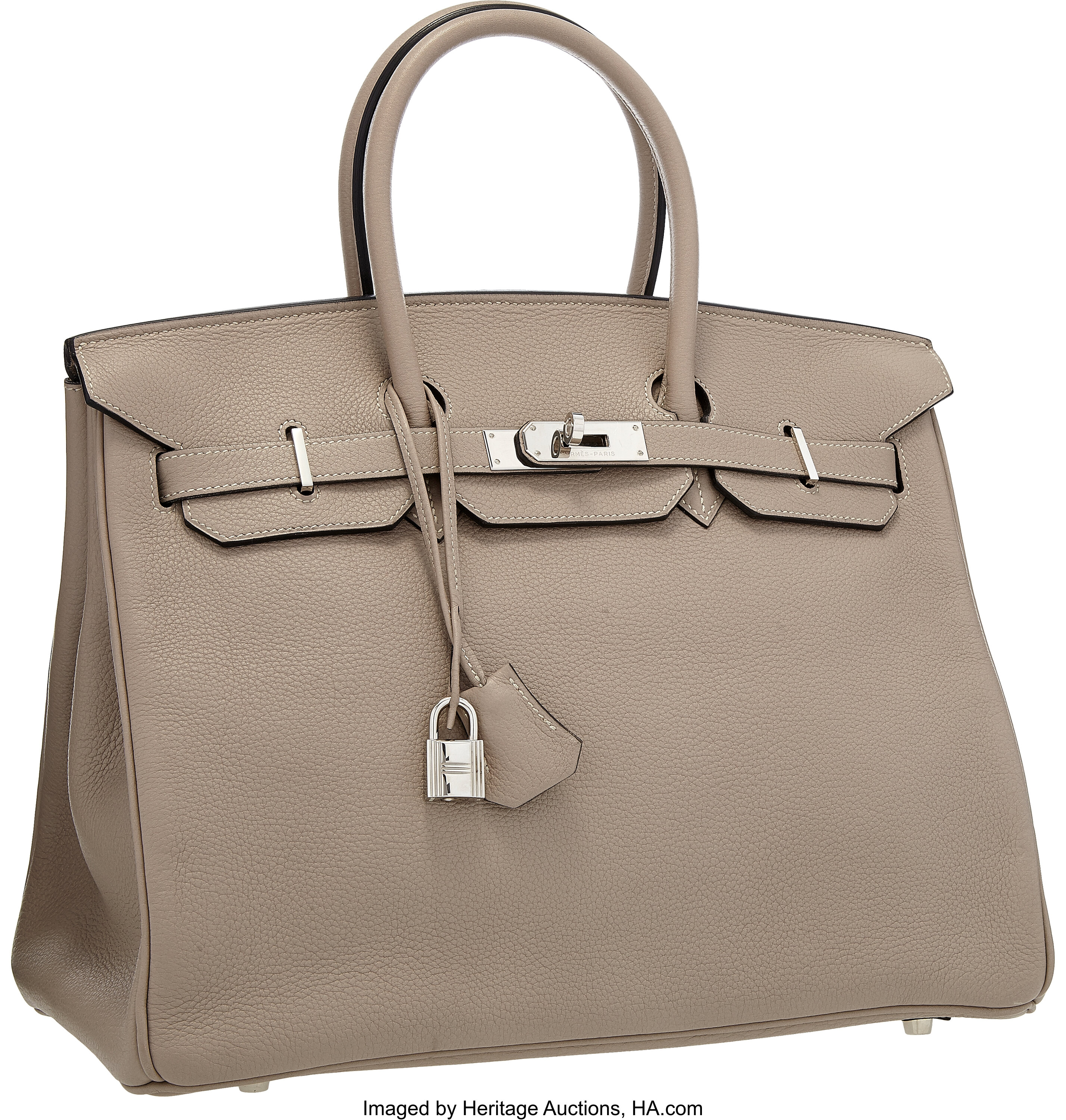 Hermes 35cm Gris Tourterelle Togo Leather Birkin Bag with