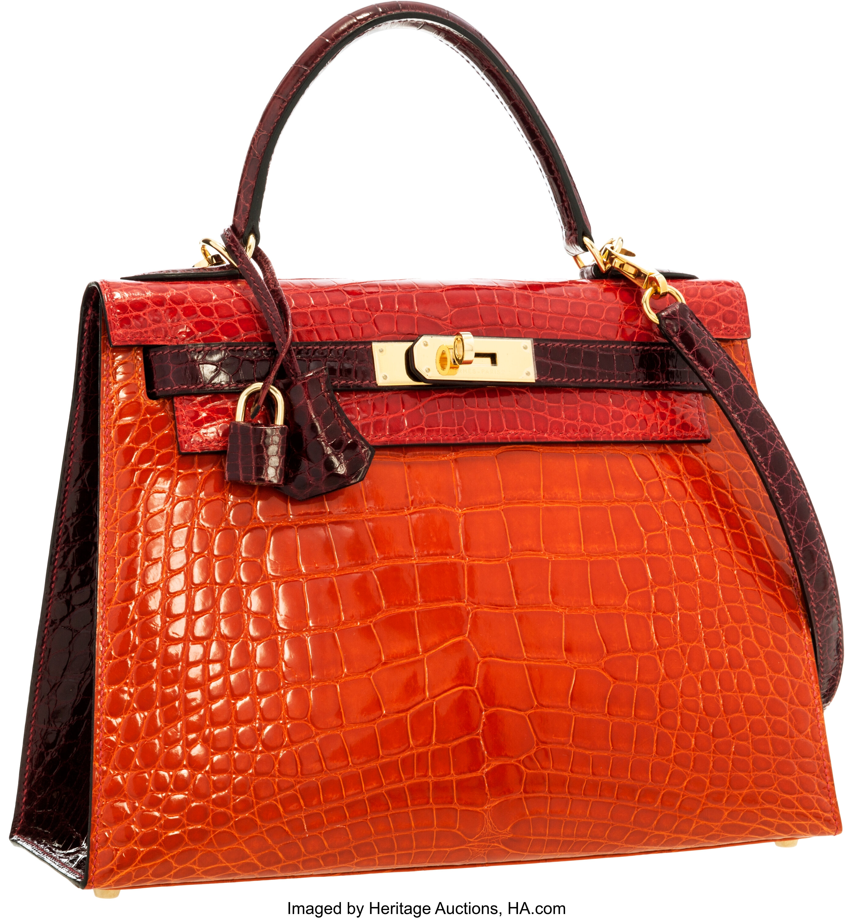 Hermes Kelly Sellier 28 Crocodile Bag Handbag