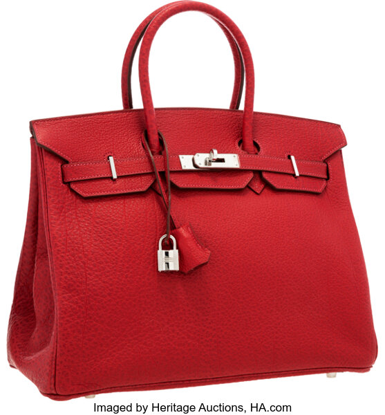 Rouge H Buffalo Birkin 45 Palladium Hardware, 2000, Handbags & Accessories, 2022