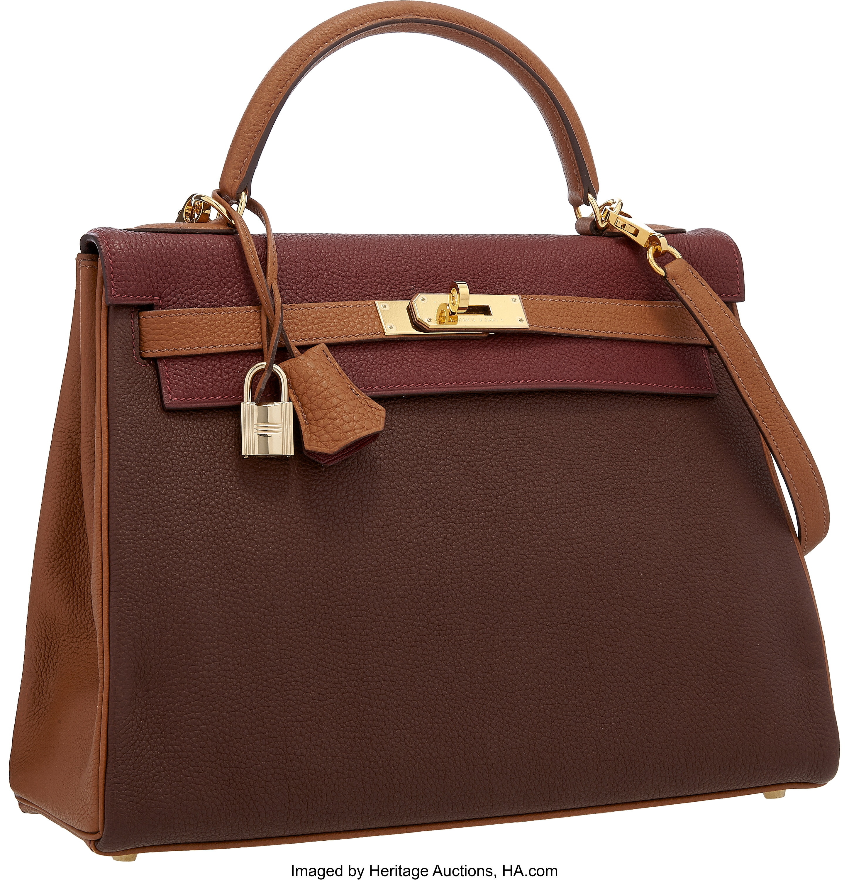 Hermes Kelly Bag Togo Leather Gold Hardware In Brown