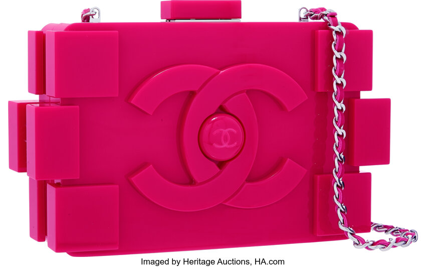 Chanel Pink Plexiglas Boy Brick Clutch Bag with Silver Hardware ., Lot  #58130
