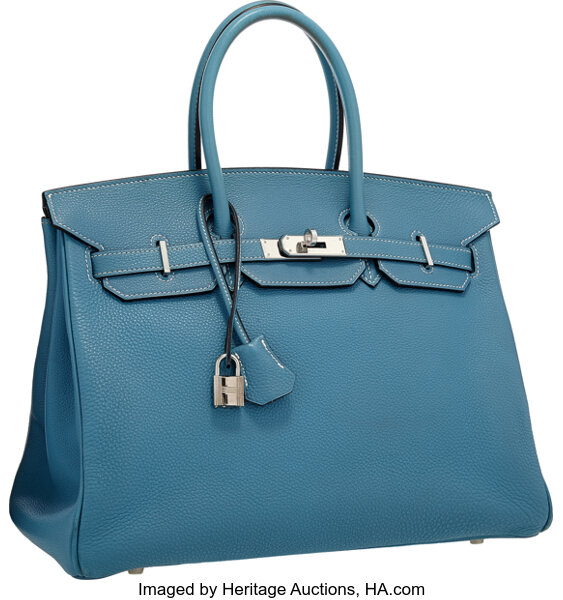 Hermes Birkin Bag 35cm Blue de Galice Togo Palladium Hardware