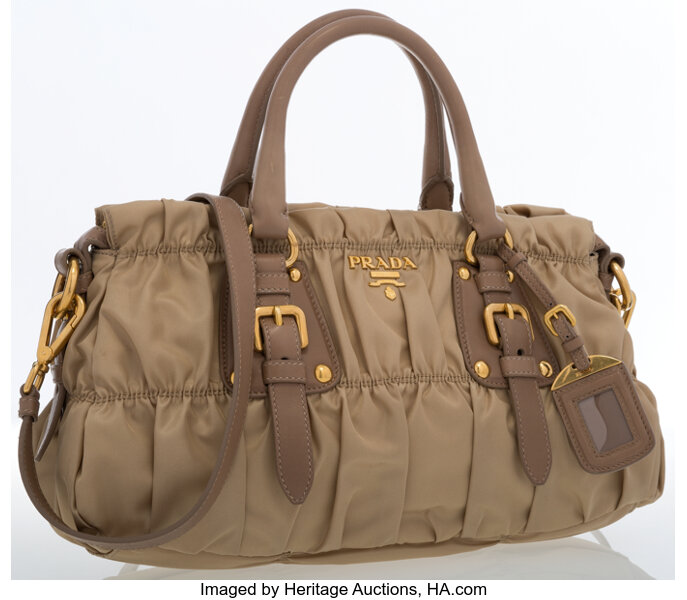 Prada Beige Tessuto Gaufre East West Satchel Bag . ... Luxury | Lot #20073  | Heritage Auctions