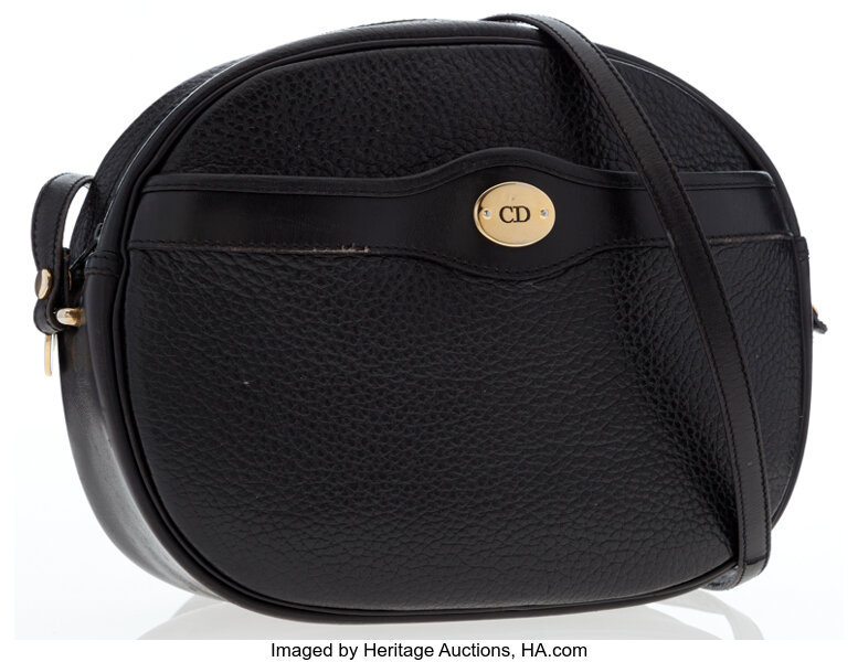 Christian Dior CD logo shoulder bag black black crossbody leather vintage  USED