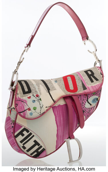 Dior Pink Canvas Saddle Bag - 2 For Sale on 1stDibs  pink saddle bag, dior  bags pink, dior pink saddle bag