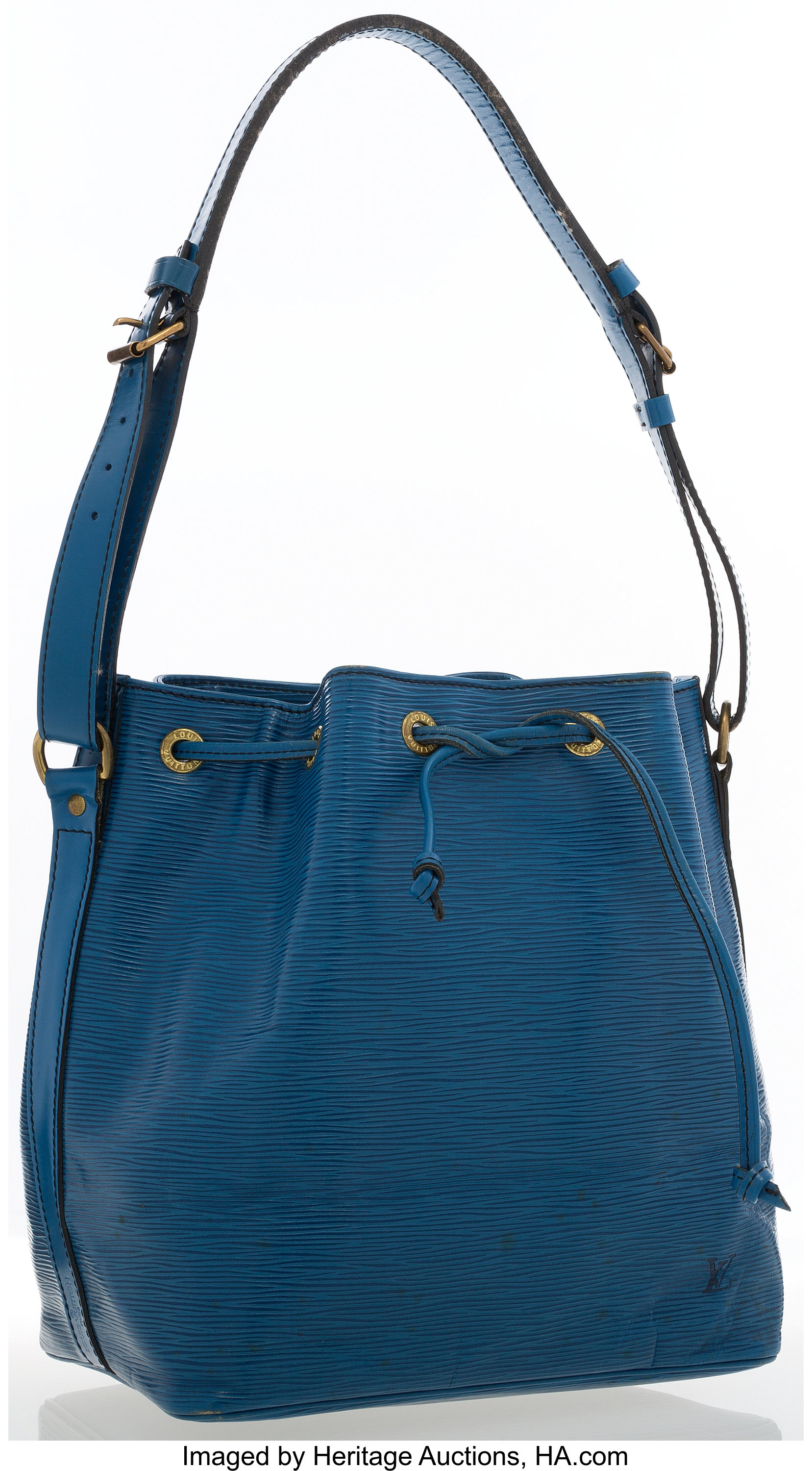 Sold at Auction: Louis Vuitton, Louis Vuitton Blue Epi Leather Noe Bucket  Bag