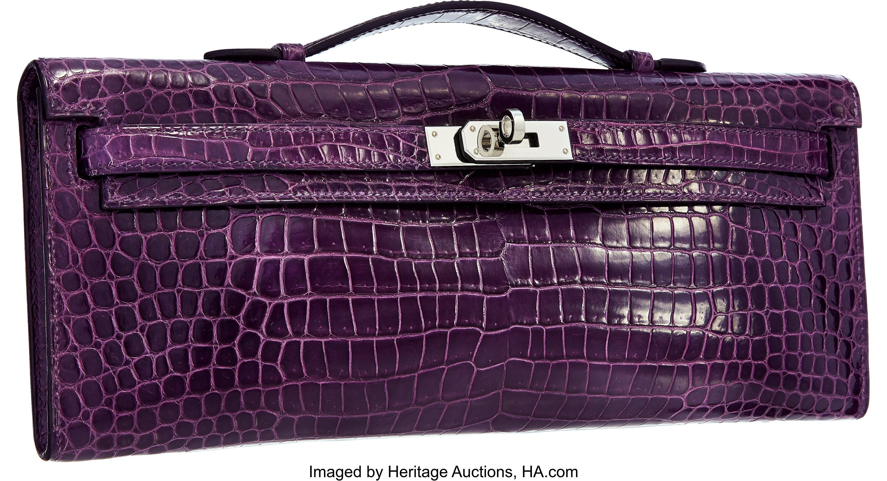 Hermes Kelly Cut Crocodile Porosus Lisse E5 Rose