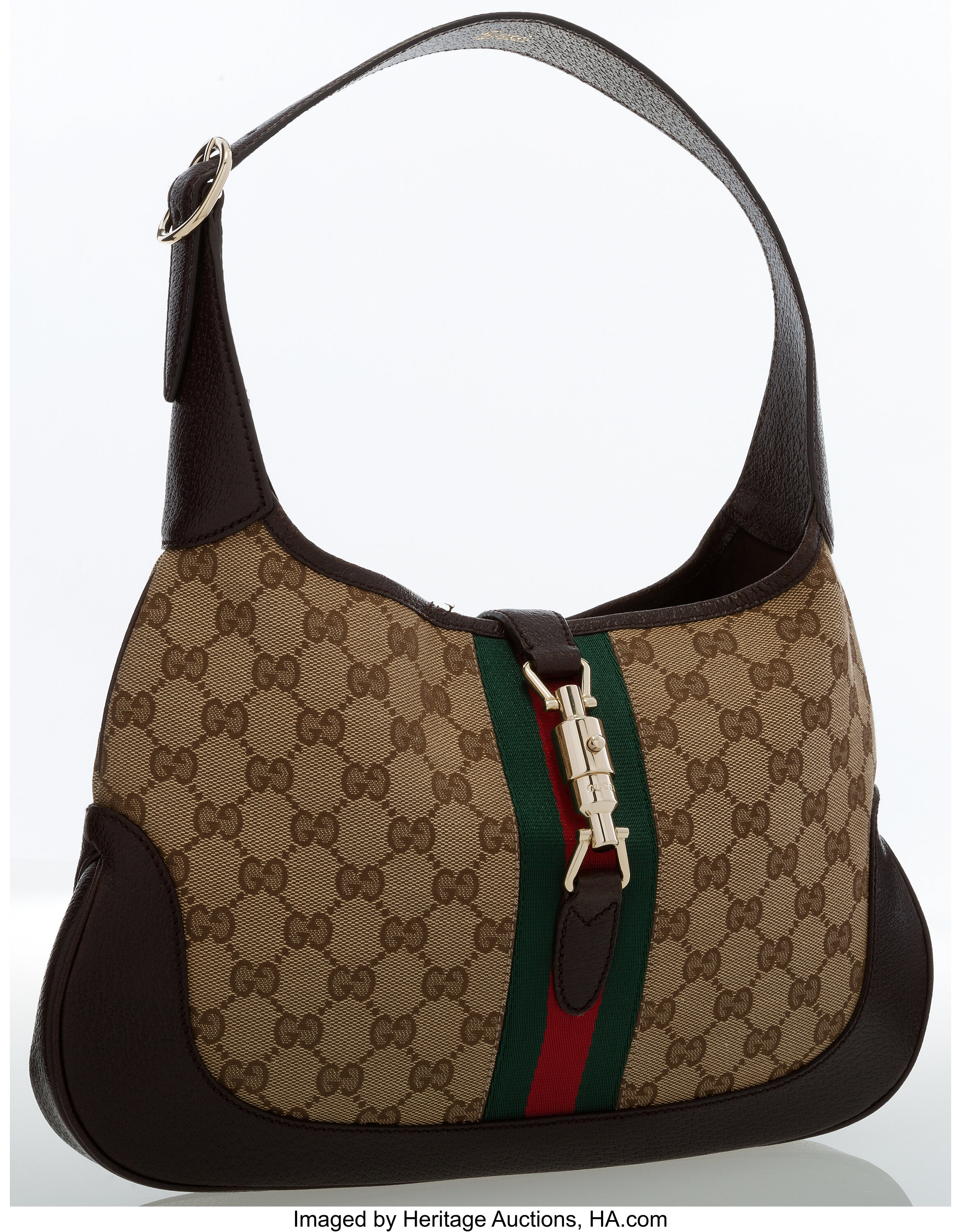 Sold at Auction: GUCCI MONOGRAMMED BAGUETTE BAG