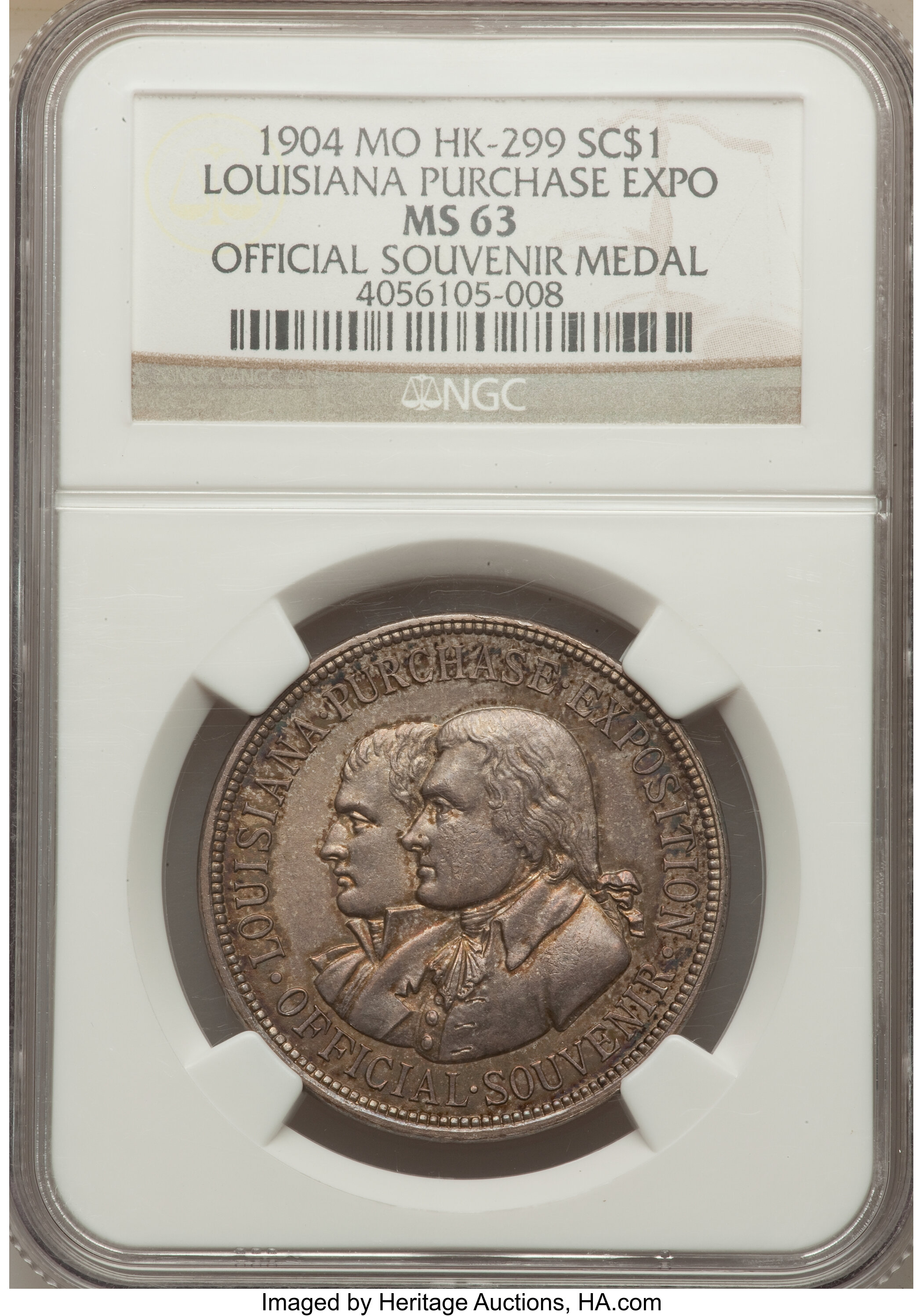 1904 St. Louis World's Fair So-Called Dollar MS61 NGC. HK-299. This is, Lot #73