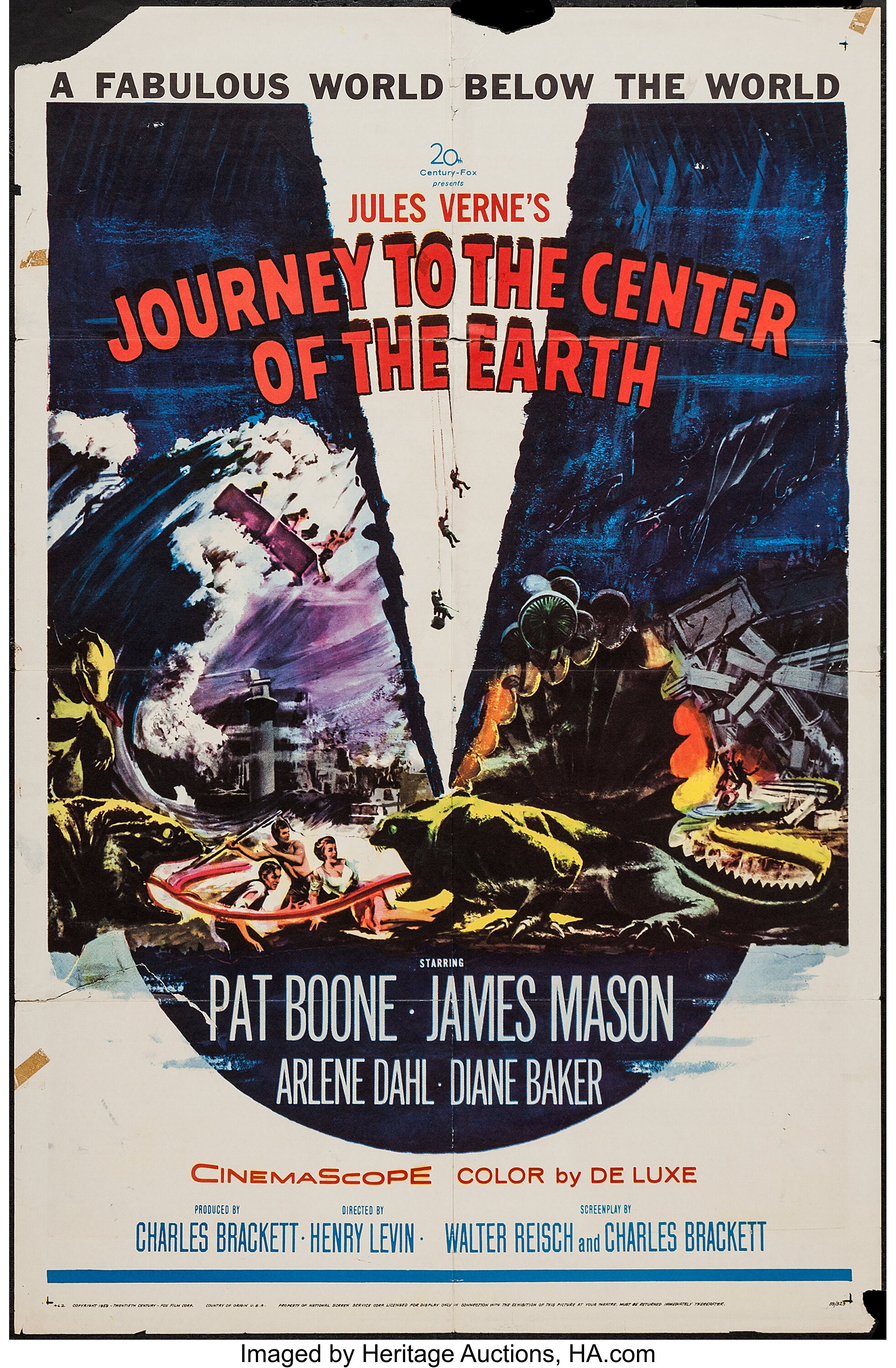 Journey to the Center of the Earth (20th Century Fox, 1959). One | Lot ...