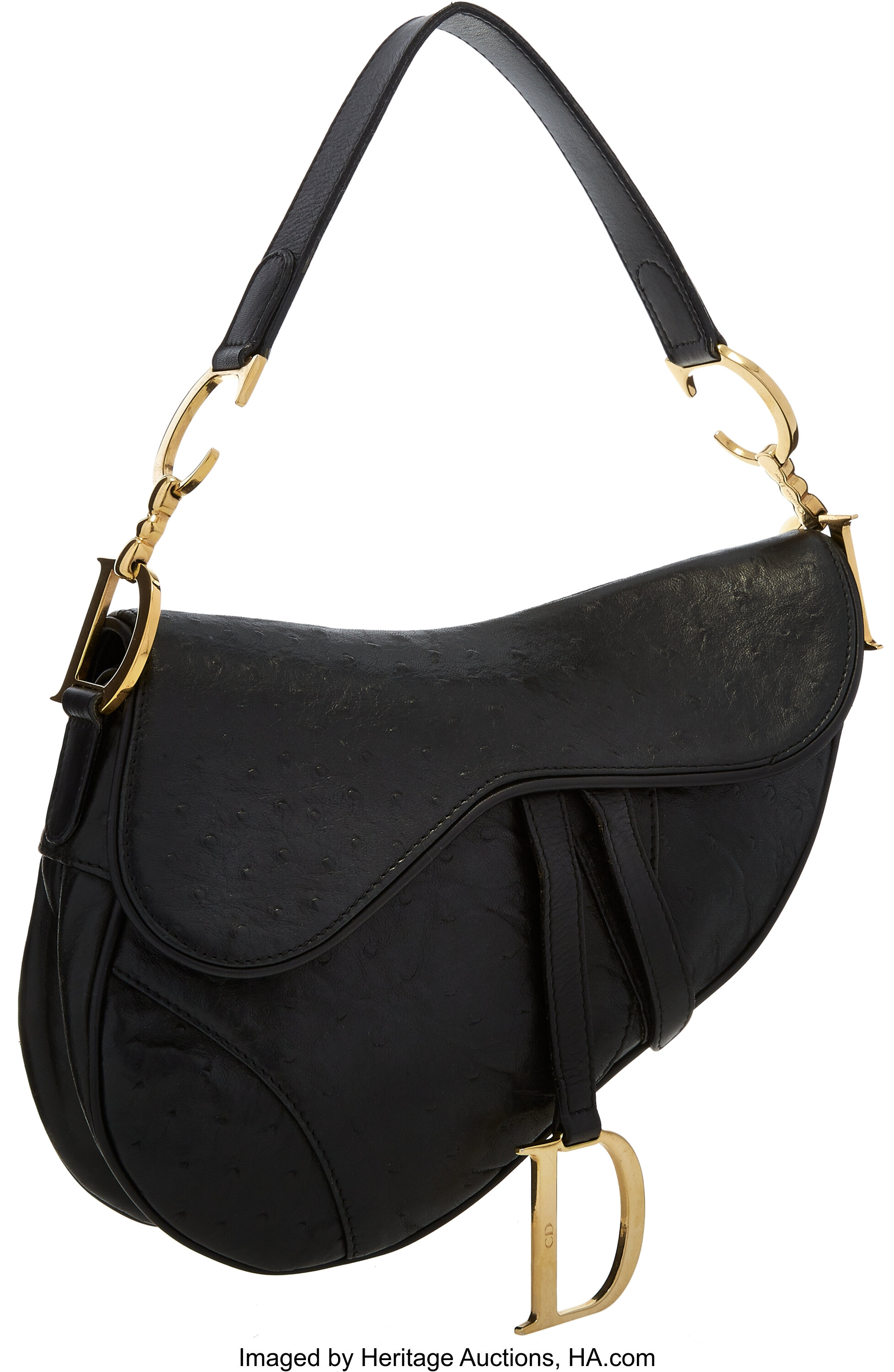 Christian dior ostrich saddle on sale bag