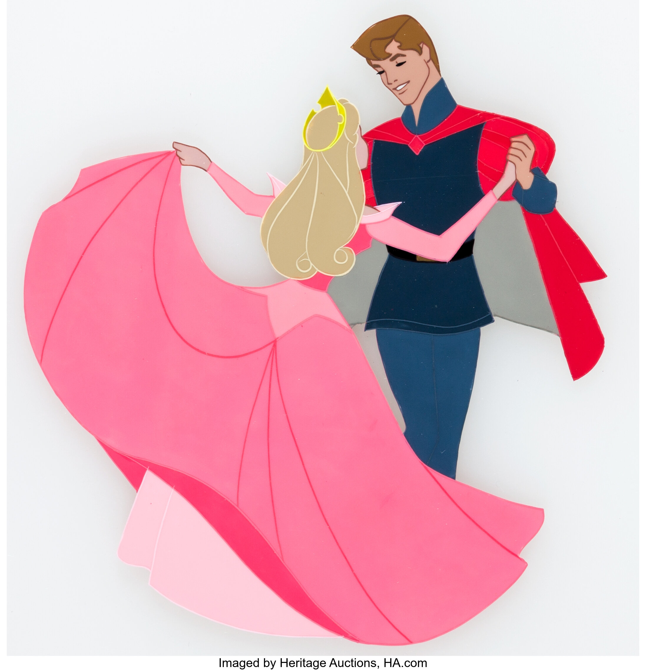 Disney Sleeping Beauty Princess Aurora and Prince Philip Illustration -  Dancing, Make it Pink, Make it Blue - A5, A4 or A3