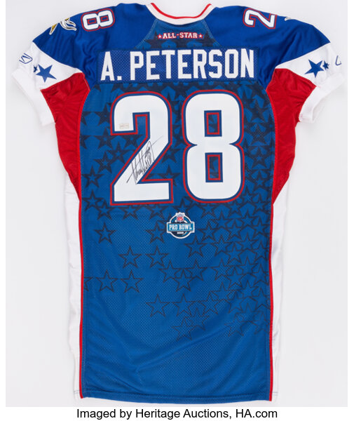 ADRIAN PETERSON Rookie Roy 07' Pro Bowl 07' MVP Offical FOOTBAL SIGNED  JERSEY