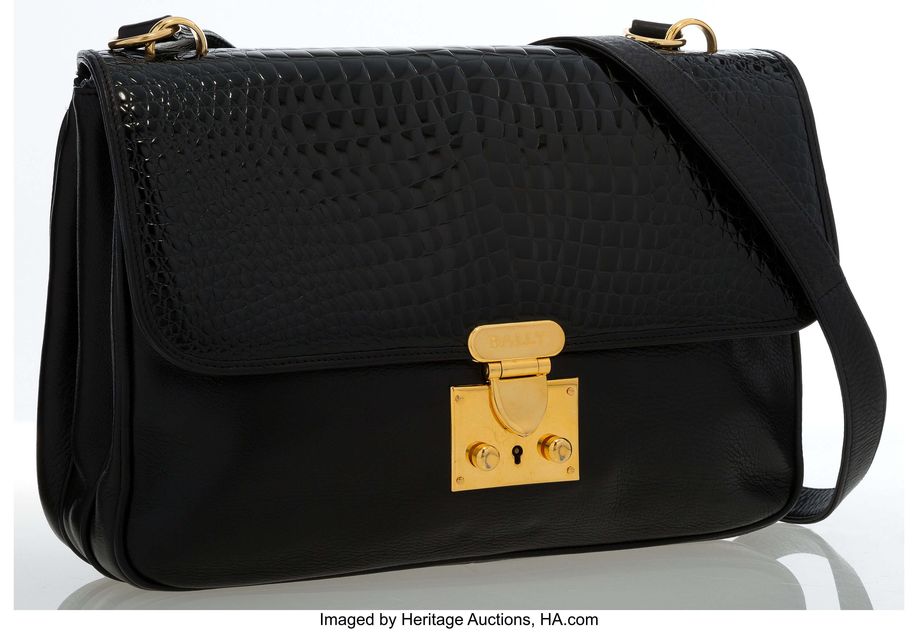 Aliza Shoulder Bag (Black Croc) by Billini