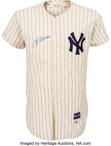  Yogi Berra Autographed Cream New York Yankees Jersey -  Beautifully Matted and Framed - Hand Signed By Yogi Berra and Certified  Authentic by JSA - Includes Certificate of Authenticity : Sports & Outdoors