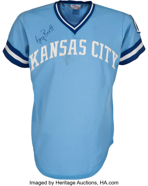 1977 George Brett Game Worn Kansas City Royals Jersey, MEARS, Lot #80118