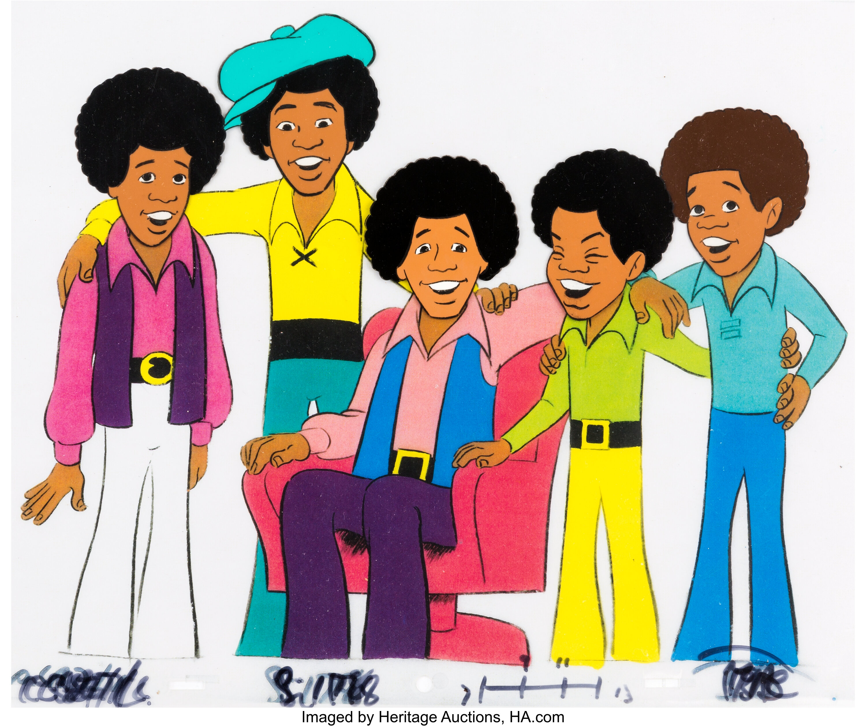 Jackson 5ive Jackie, Jermaine, Tito, Marlon, and Michael Jackson | Lot ...