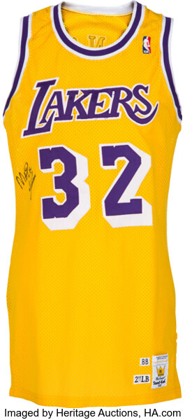 NBA Authentic Los Angeles Lakers Magic Johnson Sand Knit Jersey