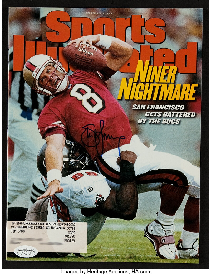 Steve Young Signed Sports Illustrated Magazine.  Football