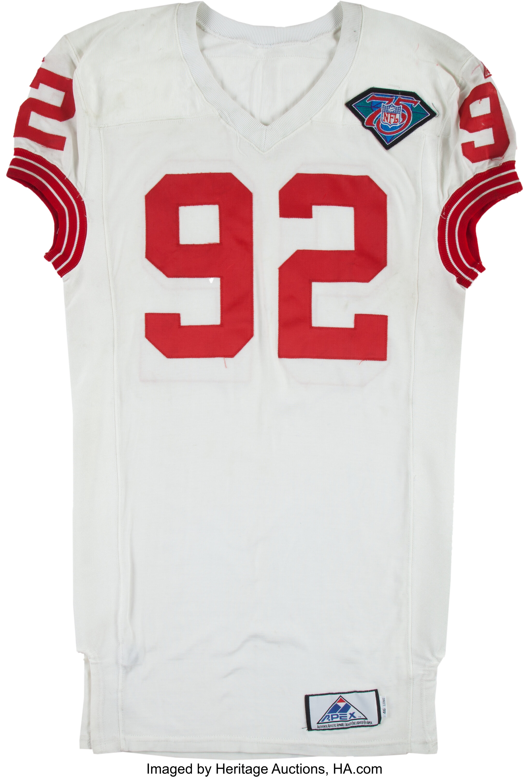 1994 Michael Strahan Game Worn New York Giants Durene Jersey and, Lot  #80242