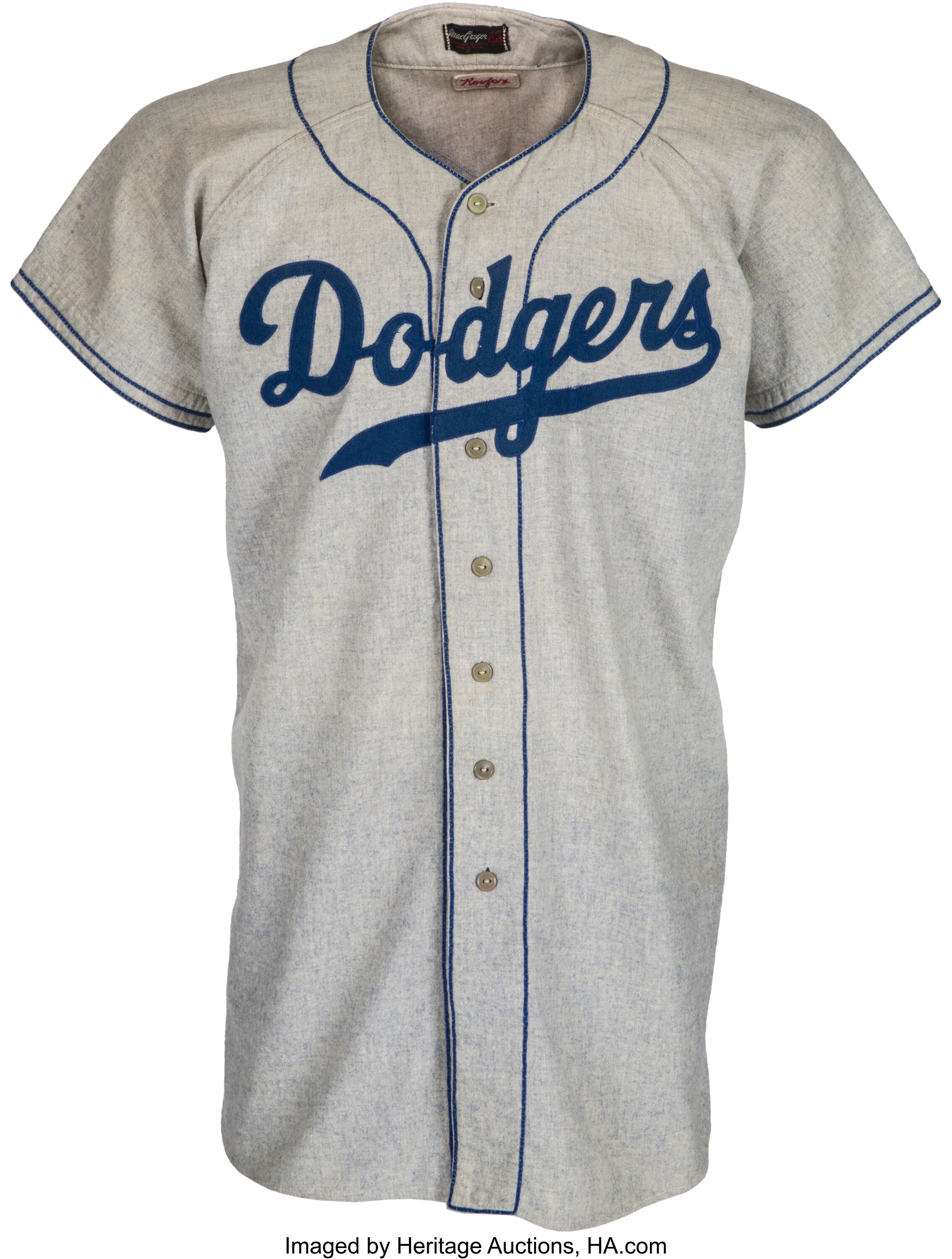 1955 Sandy Koufax Game Worn Brooklyn Dodgers Rookie Jersey, MEARS | Lot ...