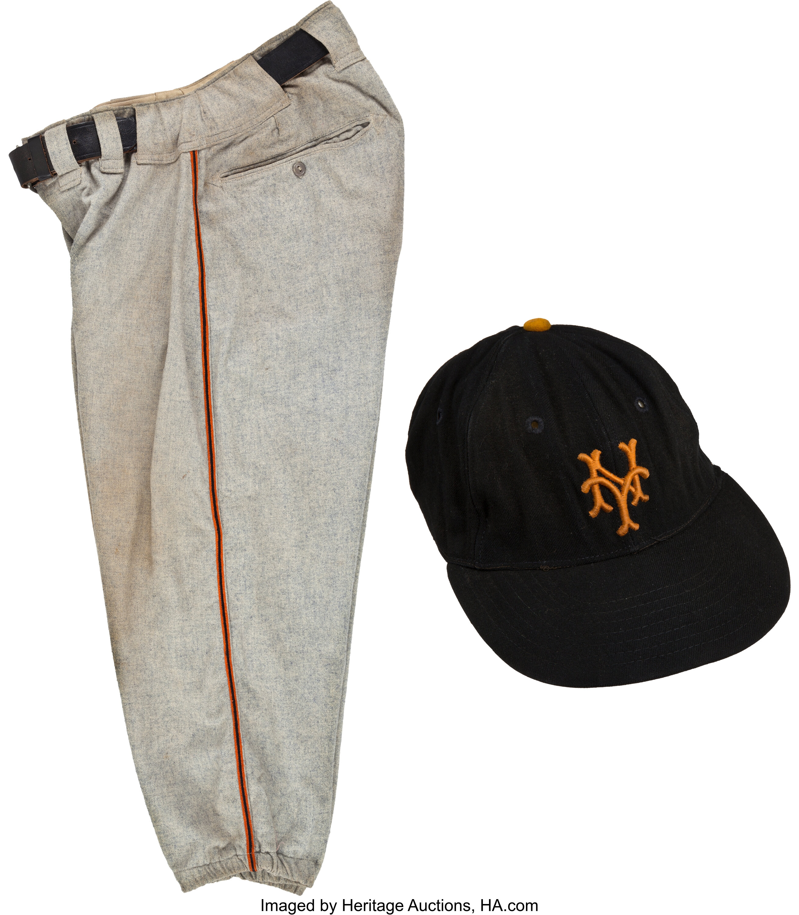 1952 Willie Mays Game Worn New York Giants Pants & Cap. Baseball, Lot  #80177