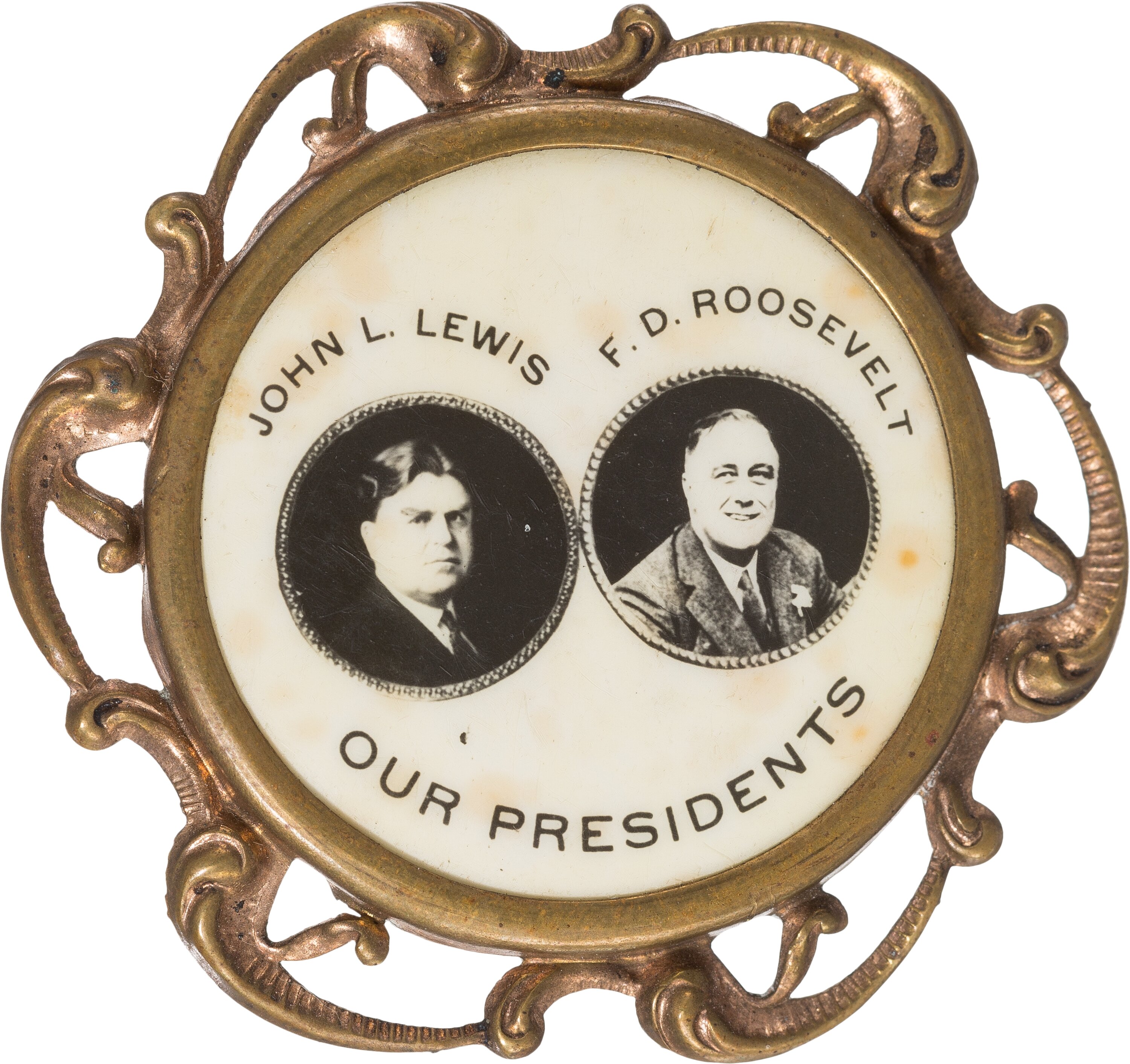 Fdr John L Lewis A Rare 1 Inch Jugate With The U M W Lot Heritage Auctions