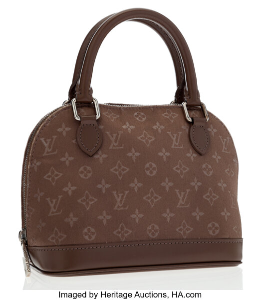 Louis Vuitton Taupe Monogram Satin Mini Alma Bag .  Luxury
