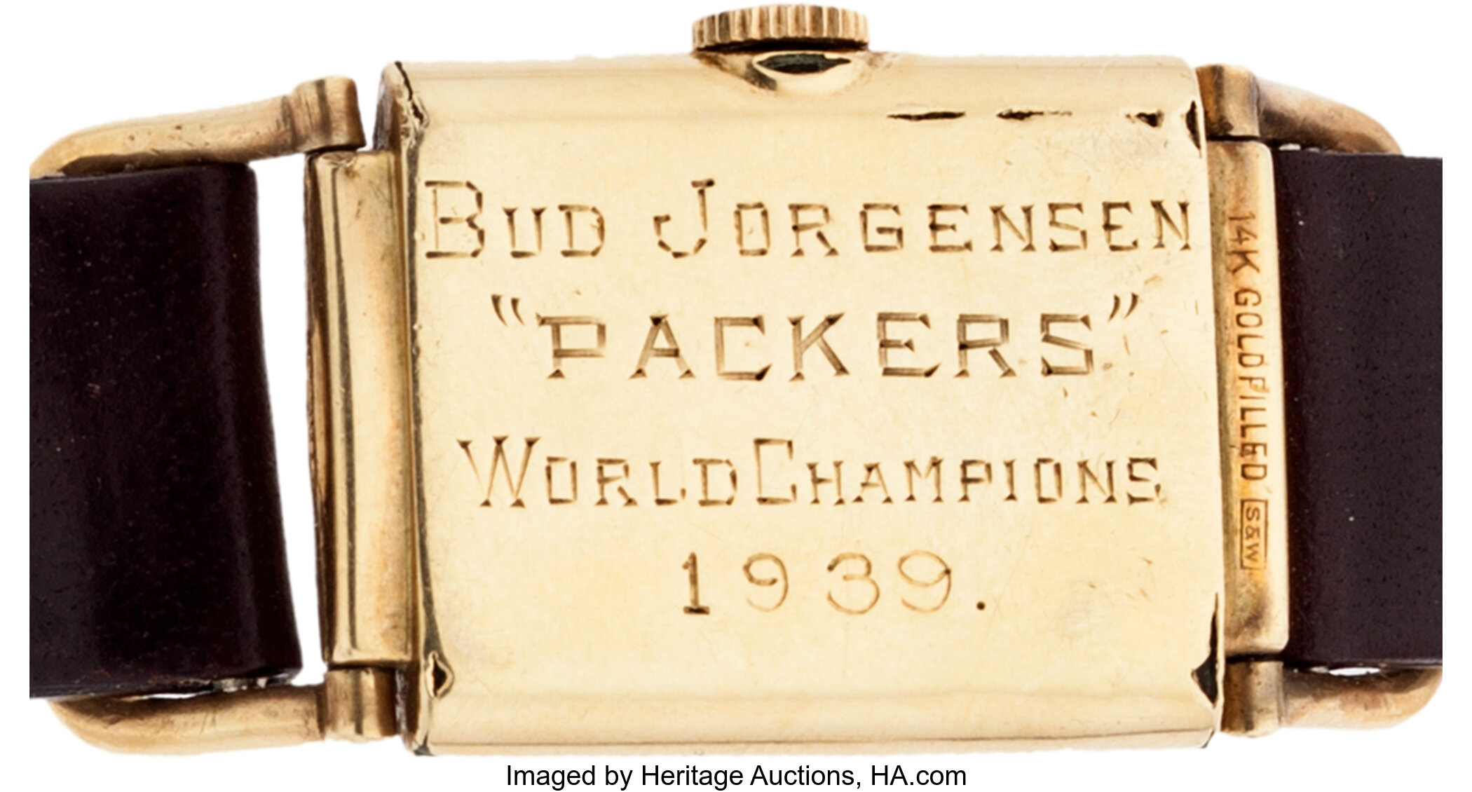 1939 Green Bay Packers World Championship Gold Watch Presented to, Lot  #80245