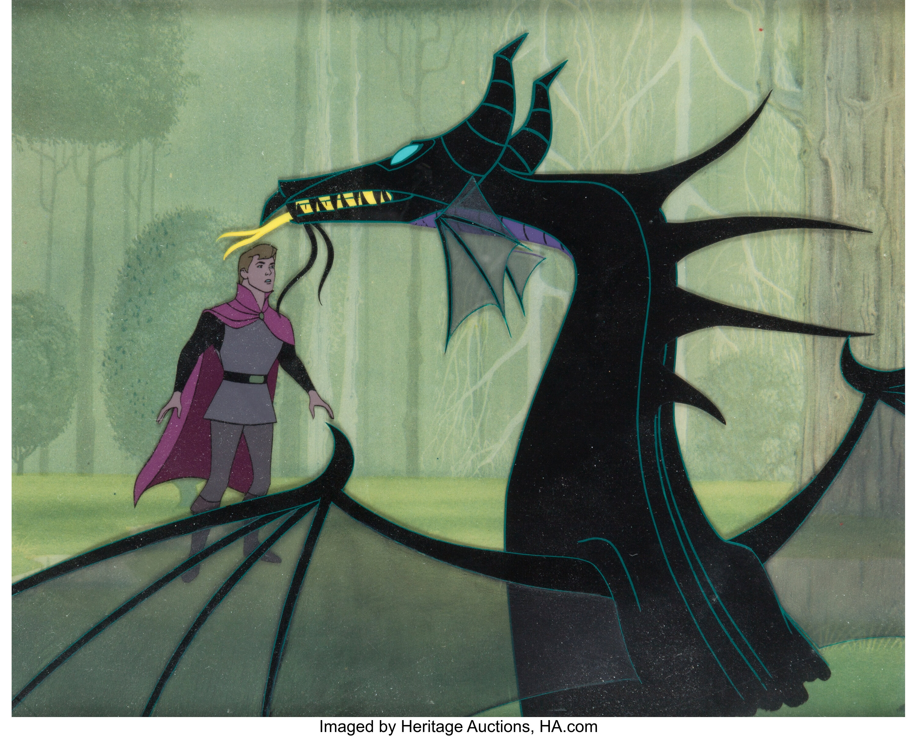 Sleeping Beauty Maleficent Production Cel Setup (Walt Disney,, Lot #95143