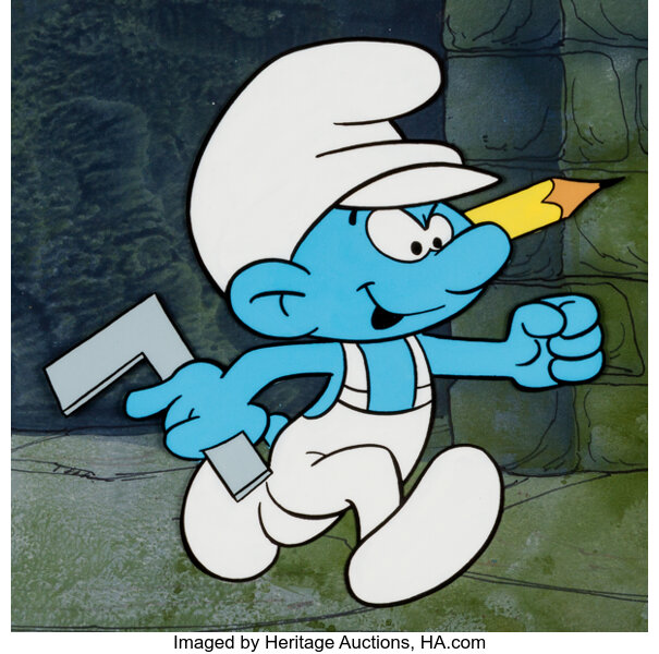 Smurfs Handy Smurf Color Model Cel and Painted Master Production