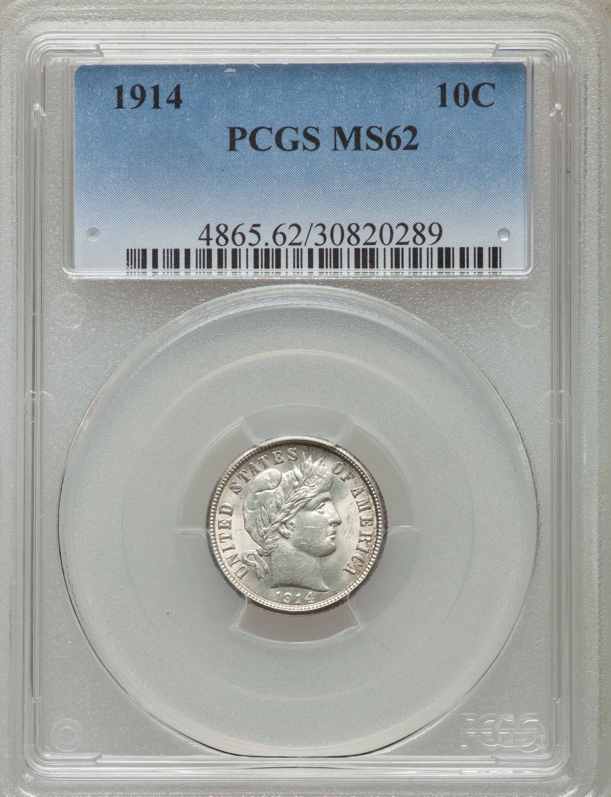 1914 10C MS62 PCGS. PCGS Population (119/779). NGC Census
