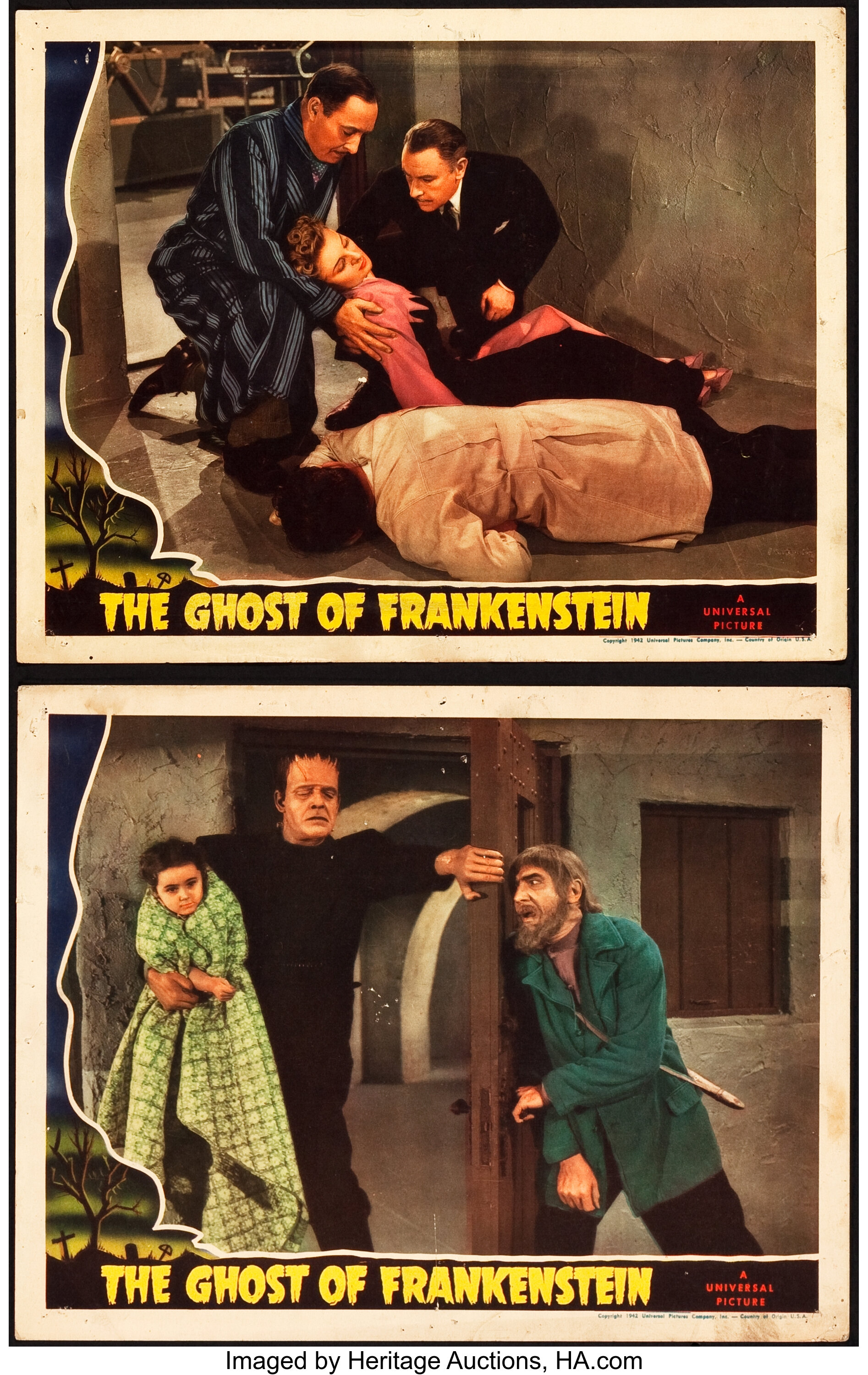 The Ghost of Frankenstein (Universal, 1942). Lobby Cards (2) (11" X ...