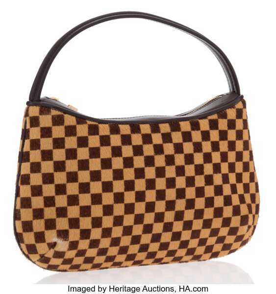 Sold at Auction: LV Checkered Print Crossbody Bag