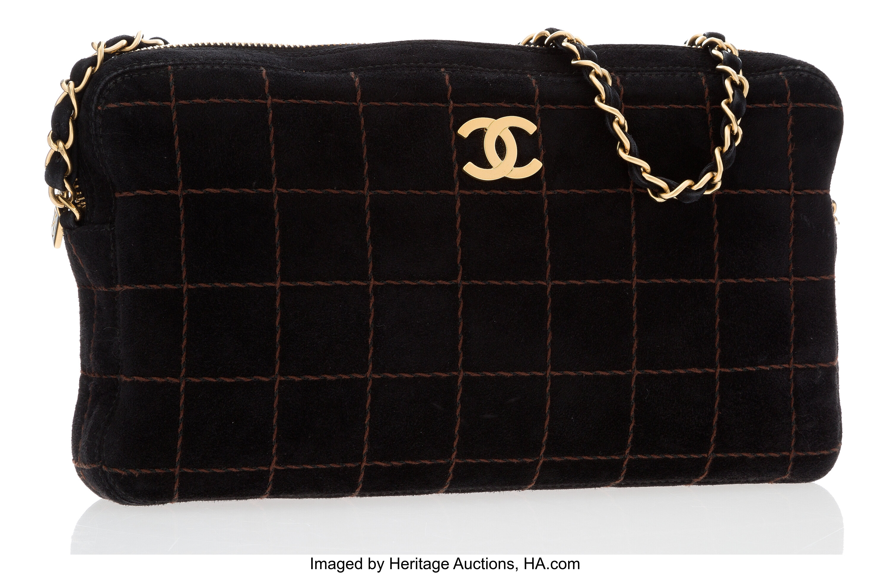 chanel black camera leather bag