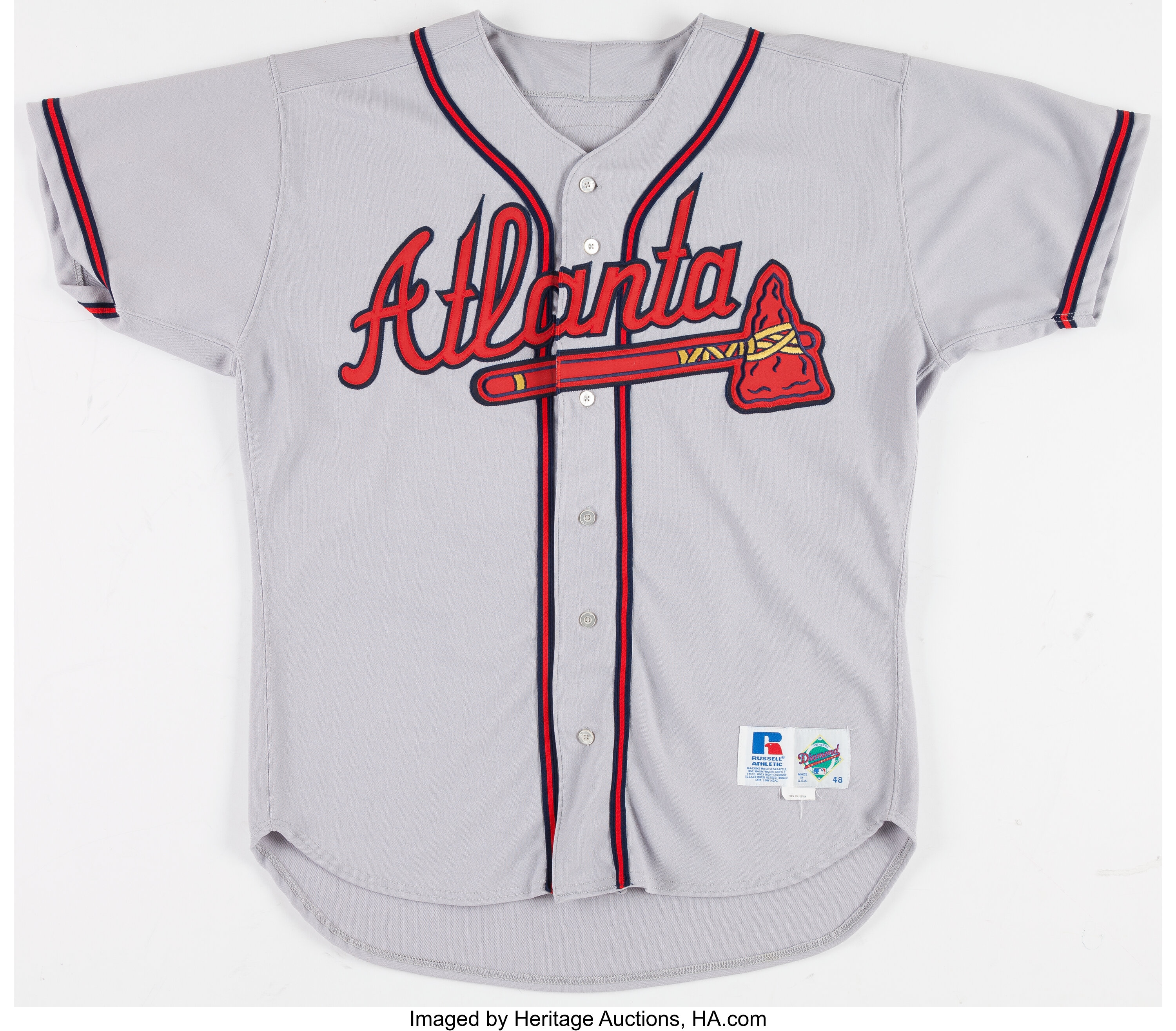 Atlanta Braves V-Neck Jersey - Gray