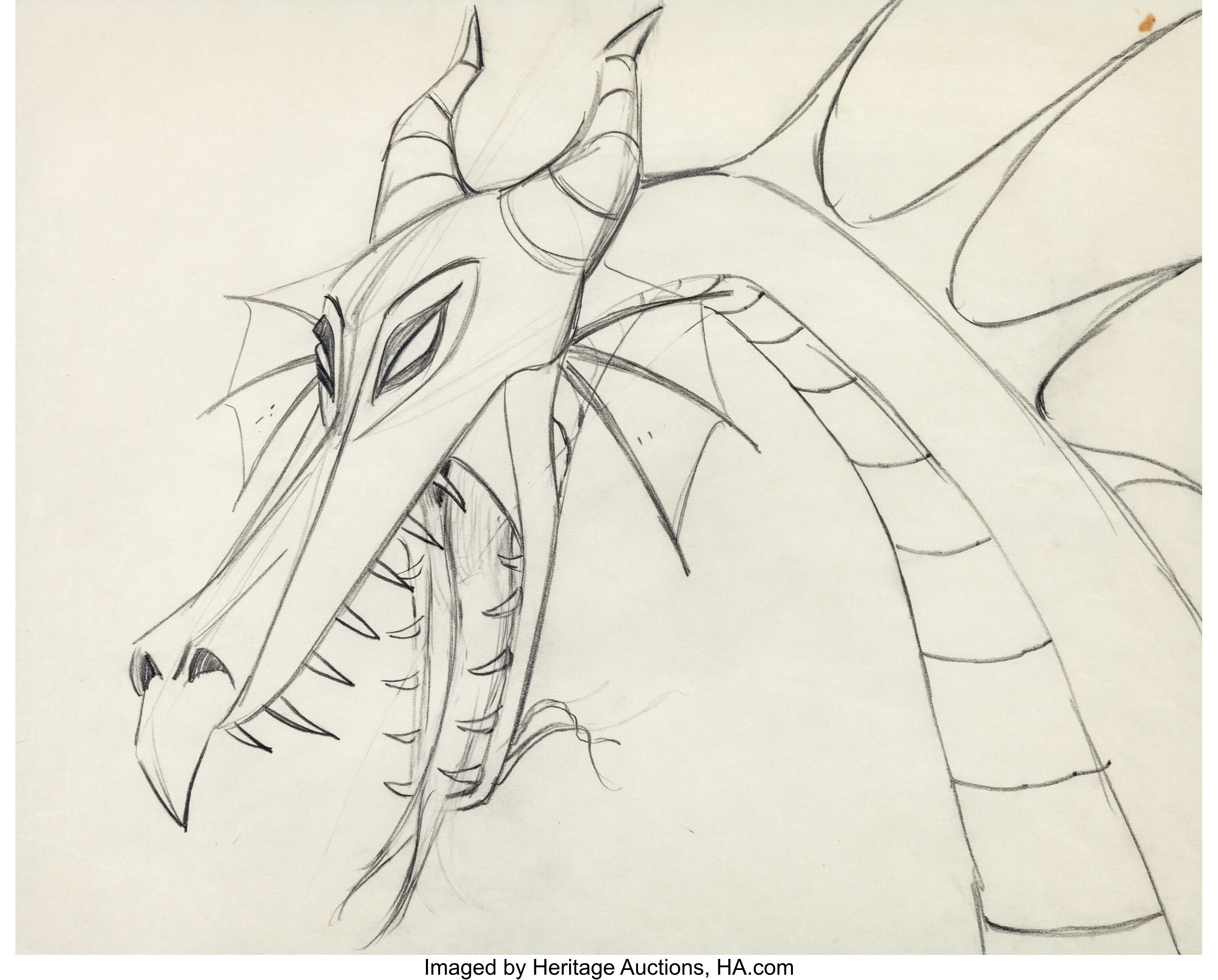 Sleeping Beauty Maleficent As Dragon Animation Drawing Walt Lot 95295 Heritage Auctions