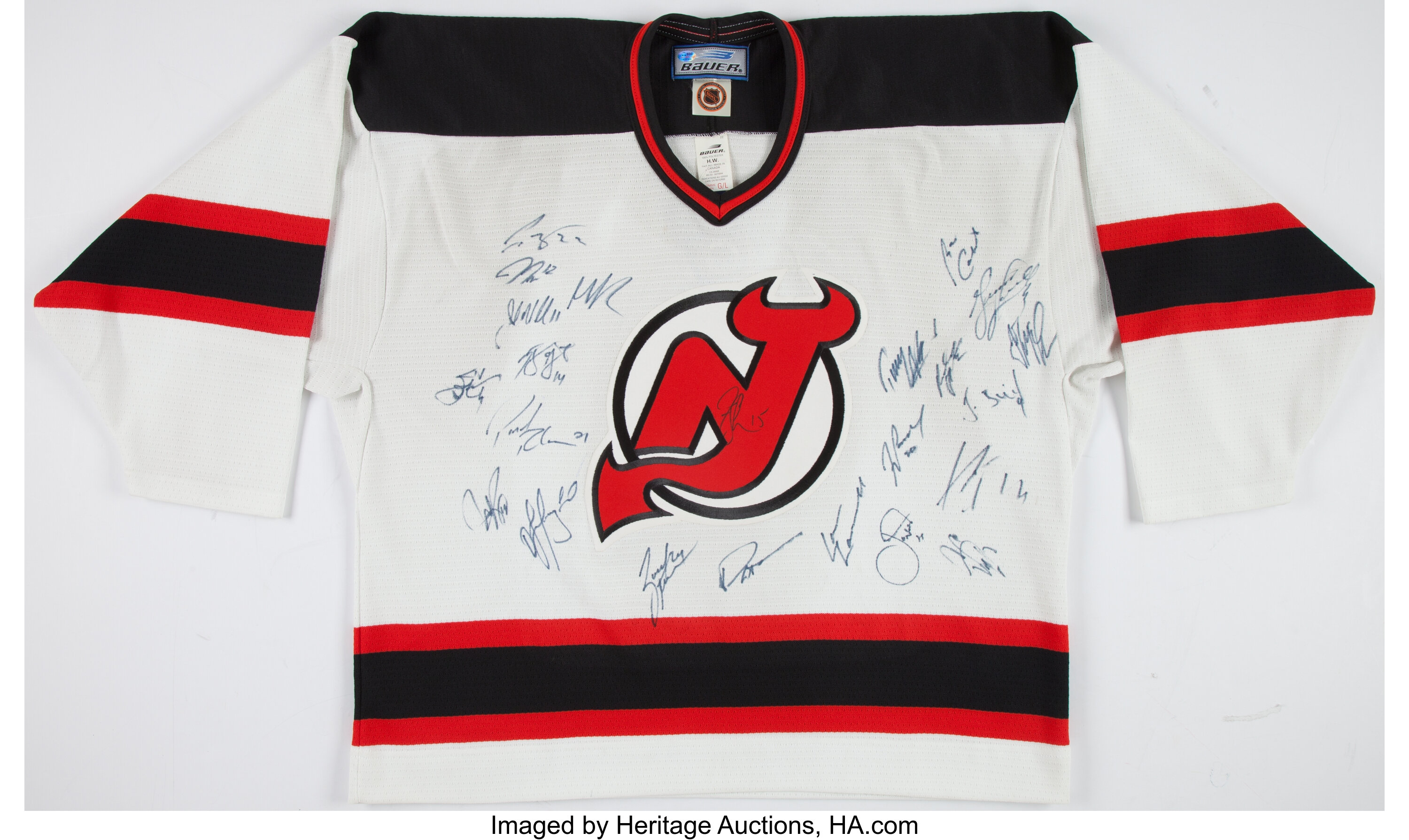2002-03 New Jersey Devils Team Signed Jersey - Stanley Cup, Lot #41120